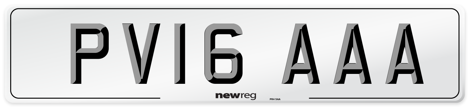 PV16 AAA Number Plate from New Reg